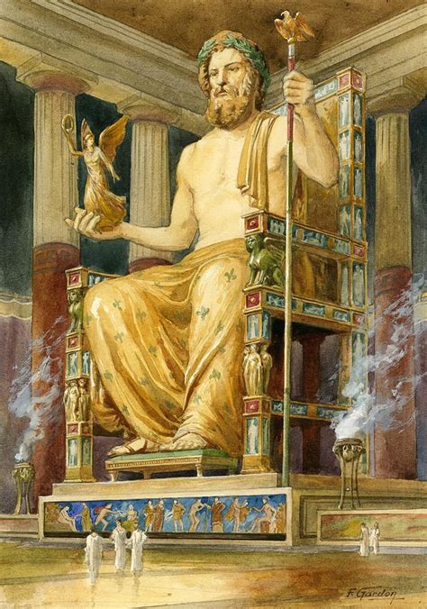 Statue of Zeus at Olympia .